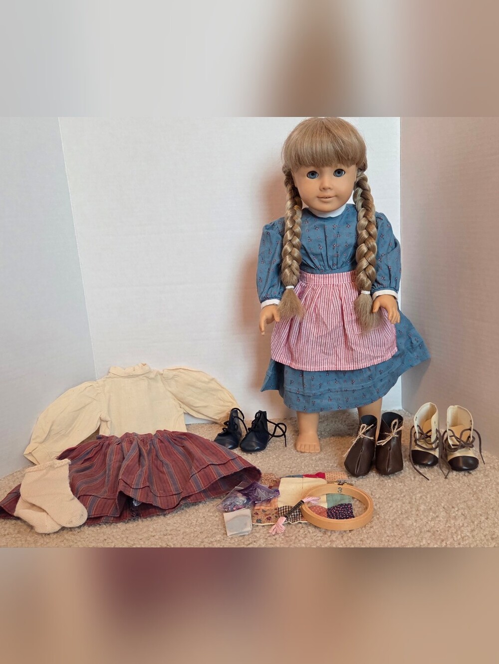 Retired Pleasant Co American Girl Kirsten Doll Lot Meet Work Outfit Quilt Kit
